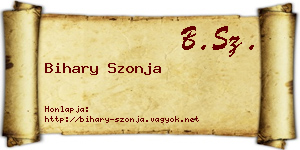 Bihary Szonja névjegykártya
